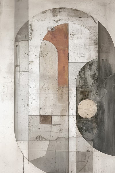 Abstraktes Wandbild mit geometrischen Formen