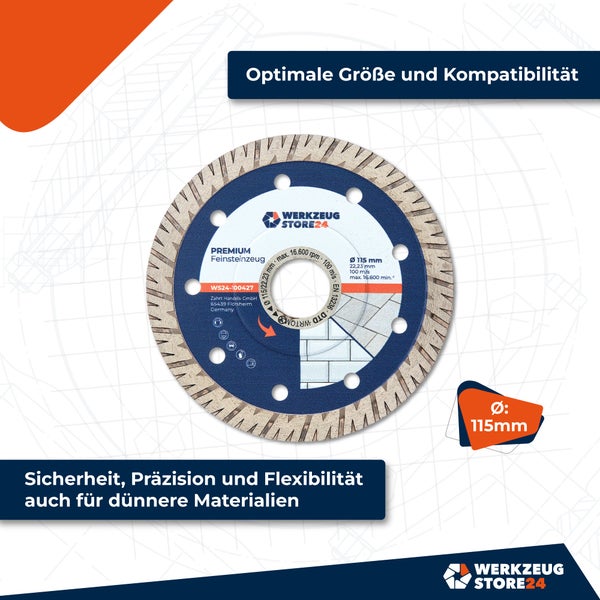 WS24 Diamanttrennscheibe Premium Feinsteinzeug 115 mm - WS24-100427