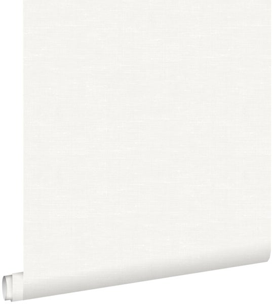 ESTAhome Tapete Leinen-Optik Weiß - 53 cm x 10.05 m - 148690