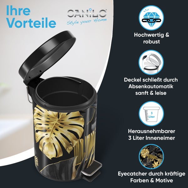 Sanilo Kosmetikeimer 3L mit Absenkautomatik Golden Leaves
