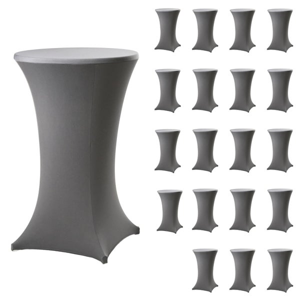 Set mit 19 Stehtischhussen aus elastischem Stoff für runde Stehtische