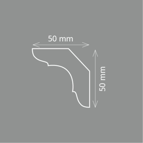HOMESTAR Zierleiste C 70 (50 x 50 mm), Länge 2m