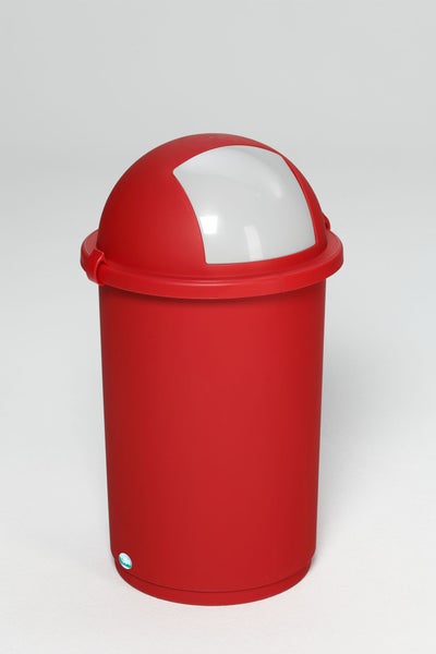 PROREGAL Robuster Abfallbehälter Mit Einwurfklappe 50 Liter HxBxT 76 x 41 x 41 cm Kunststoff Rot