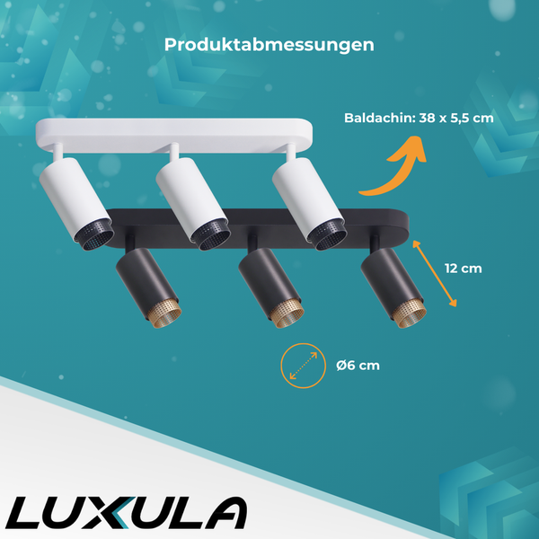 Produktabbildung einer Leuchte mit den Produktabmessungen