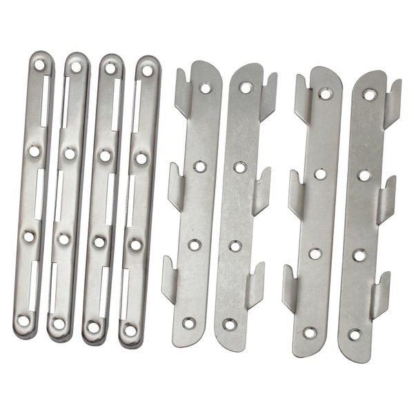 Set mit 8 Befestigungsschienen aus Metall für Paneele oder Sockelleisten zur Montage