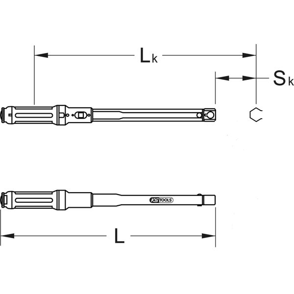KS TOOLS 9 x 12 mm ERGOTORQUEprecision Einsteck-Drehmomentschlüssel 5 - 25 Nm - 516.1612