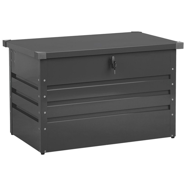 Gartenbox aus Metall mit abschließbarem Deckel zur Aufbewahrung von Gartenutensilien
