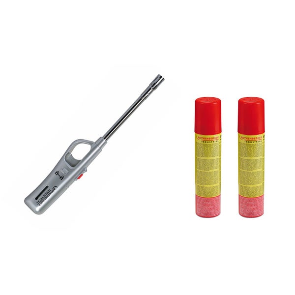 Brenneranzünder und zwei Gaskartuschen