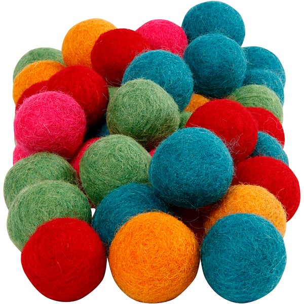 Creativ Company  Filzkugeln, D 20 mm, Kräftige Farben, 64 Stk