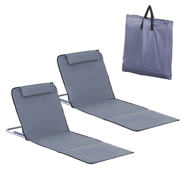 Strandmatte 48cm x 134cm x 36-45cm, Stahl Grau