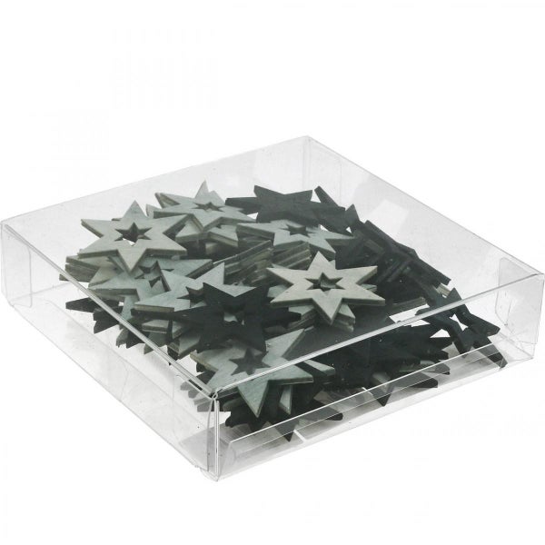 Dekorative Holzsterne in Kunststoffbox