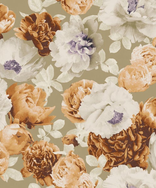 Masureel Tapete Blumen Orange - 53 cm x 10.05 m - 630611