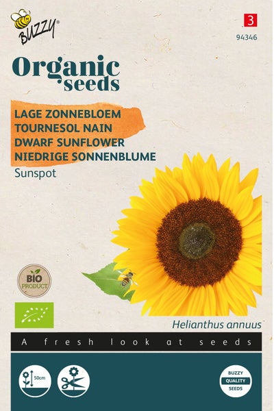Buzzy Organic Seeds Zwerg-Sonnenblume Sunspot