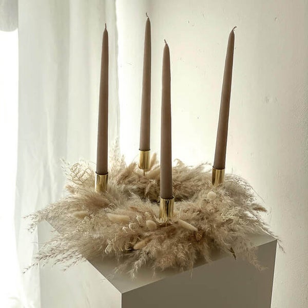 Adventskranz Trockenblumen Pampasgras Small