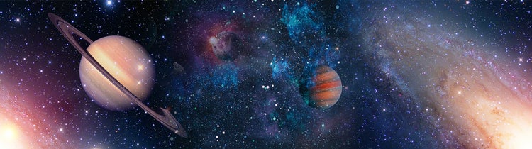 Darstellung von Planeten und Sternenkonstellationen im Weltraum