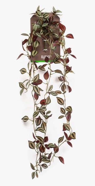 Kunst Hänger Tradescantia zebrina SAELFES auf Steckstab, grün-Burgunderrot, 85cm - Künstliches Zebra-Ampelkraut