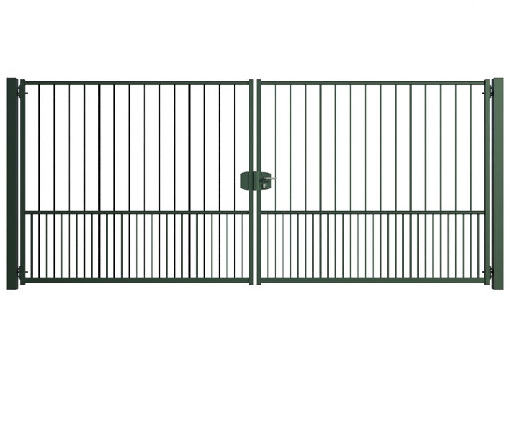Doppelflügeltor aus Metall mit Verschluss
