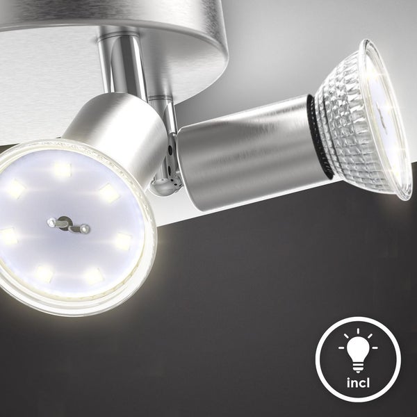Deckenstrahler - 11,6W, 1040lm, LED, schwenkbar, GU10, Rondell, warmweiß, matt-nickel