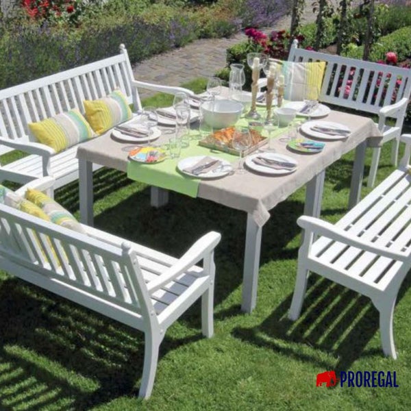 PROREGAL Gartenbank Aruba 1 Sitzer Weiß HxBxT 88 x 68 x 69 cm Witterungskunststoff & UV Beständiger Kunststoff Parkbank Sitzbank