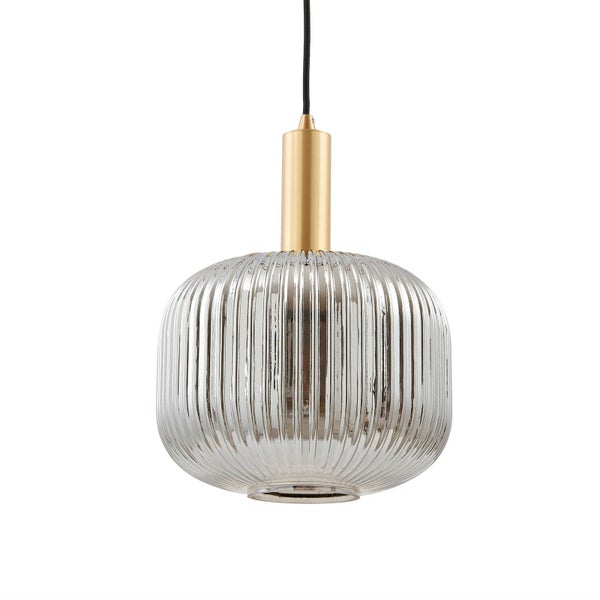 Lindby Pendelleuchte Doroteo (Retro, Vintage Antik) in Alu aus Glas (1 flammig E27) - Deckenlampe Esstischlampe Hängelampe Hängeleuchte Wohnzimmerleuchte