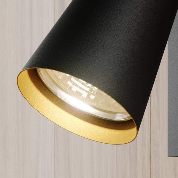 Lucande Strahler Angelina (Skandinavisch) in Schwarz aus Metall (1 flammig, GU10) - Deckenlampe Deckenleuchte Lampe Spot Schlafzimmerleuchte