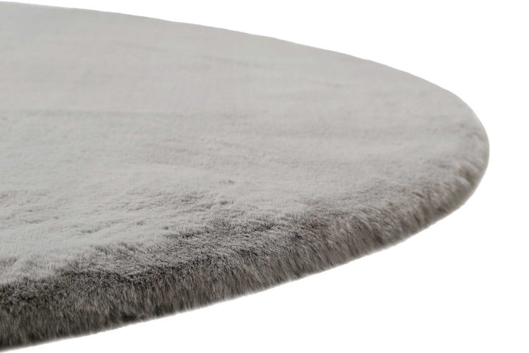 Teppich Rund Grau kuschelig & flauschig Vita Homie Living 100 cm rund