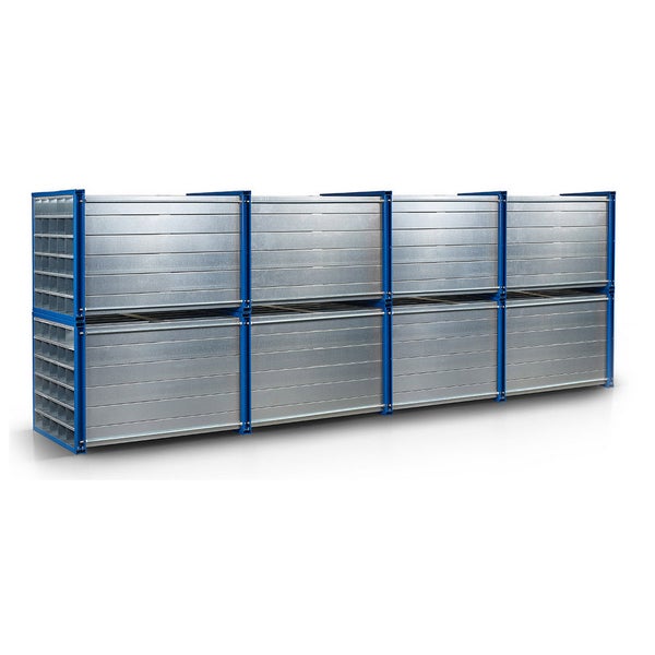 Regalsystem aus Metall mit Fächern