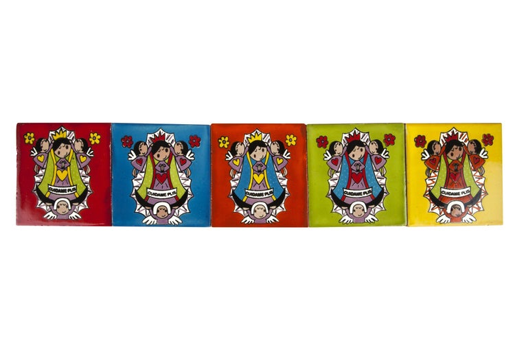 Fliesen mit Darstellung der Jungfrau Maria, sortiert