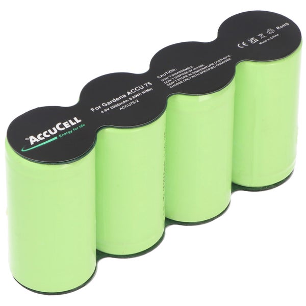 AccuCell Akku für Gardena ACCU 75, 4.8V 2000mAh