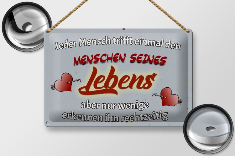 Blechschild Spruch 30x20cm Jeder Mensch trifft einmal den