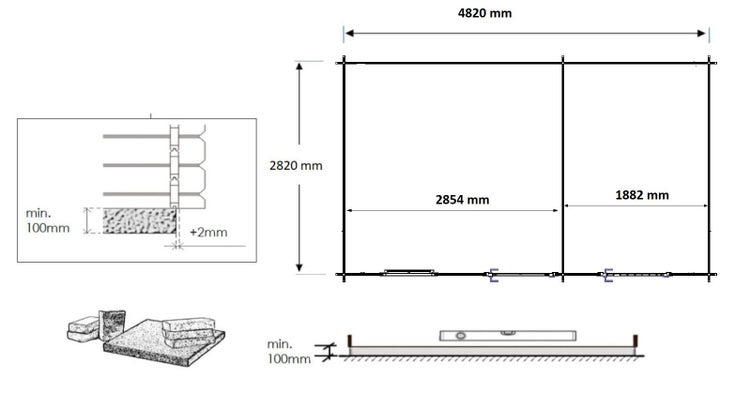 Gartenhaus, Gerätehaus 15m2 - 5x3m - 28mm