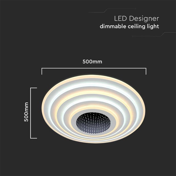 V-TAC VT-7961 - Designer-Deckenleuchten - IP20 - Weißes Gehäuse - 125 Watt - 13100 Lumen - 3IN1
