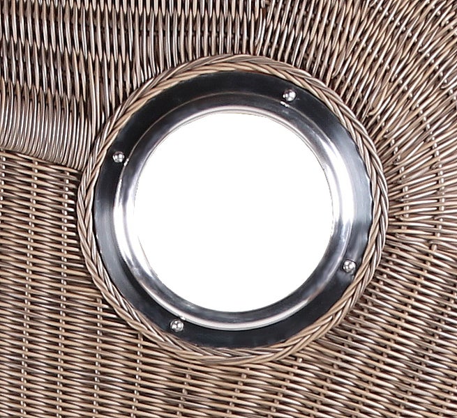 Strandkorb Westerland Teak Bullauge PE grey Dessin 513