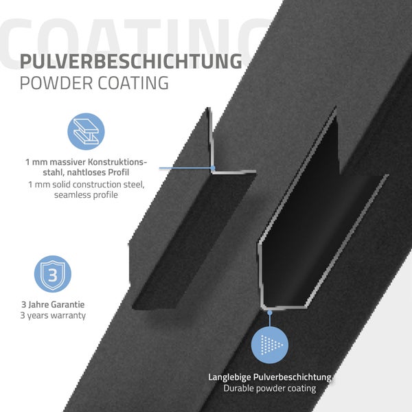 ML-Design Tischgestell Doppel Schwarz Höhe 72cm, Metall (Stahl) pulverbeschichtet, Doppelsäule 70x43cm Bodenplatte, Tischuntergestell Doppelt, Tischfuß Bistro Gastro Esstisch Imbiss Tisch Untergestell