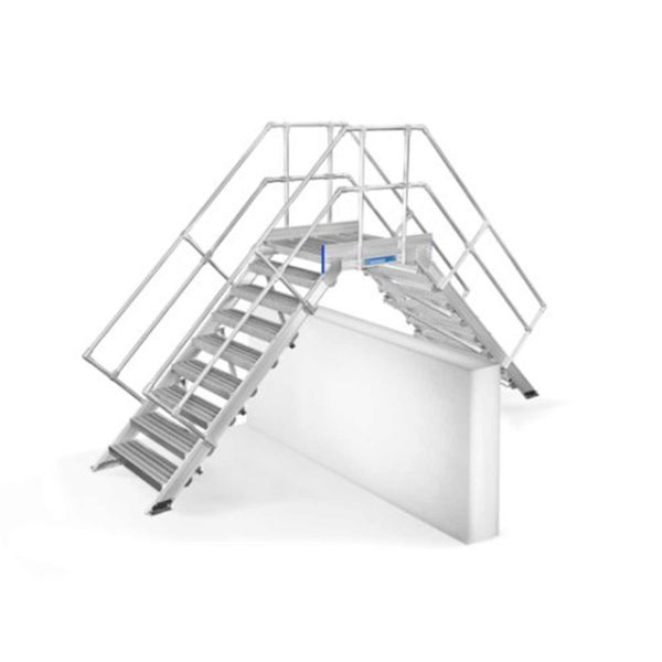 Aluminium Treppengerüst mit Geländer für sicheren Aufstieg