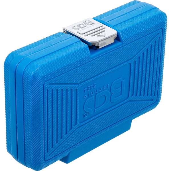 Werkzeugkoffer aus Kunststoff mit silberfarbenem Verschluss