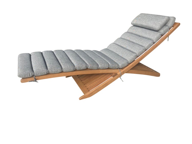 Sonnenliege GRAZIA mit Polsterauflage, klappbar, 168 x 53 x 62 cm, Eukalyptusholz