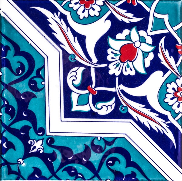 Fliesenmuster mit floralen und geometrischen Motiven für Wand- und Bodenbeläge