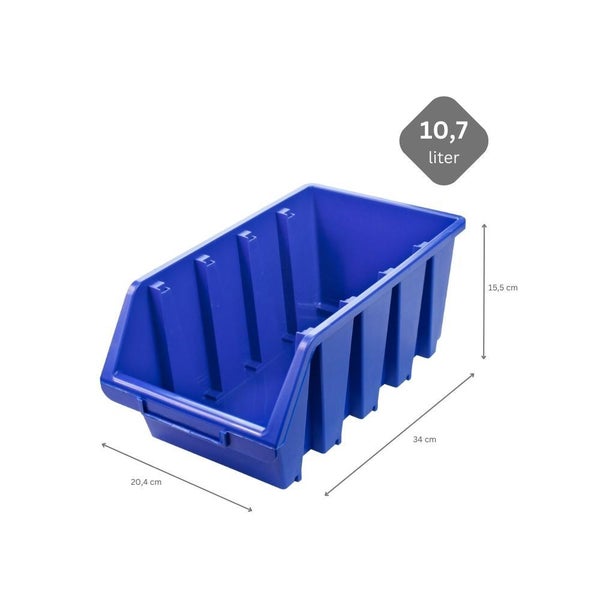 PROREGAL SuperSparSet 40x Sichtlagerbox 4 HxBxT 15,5 x 20,4 x 34 cm Polypropylen Blau