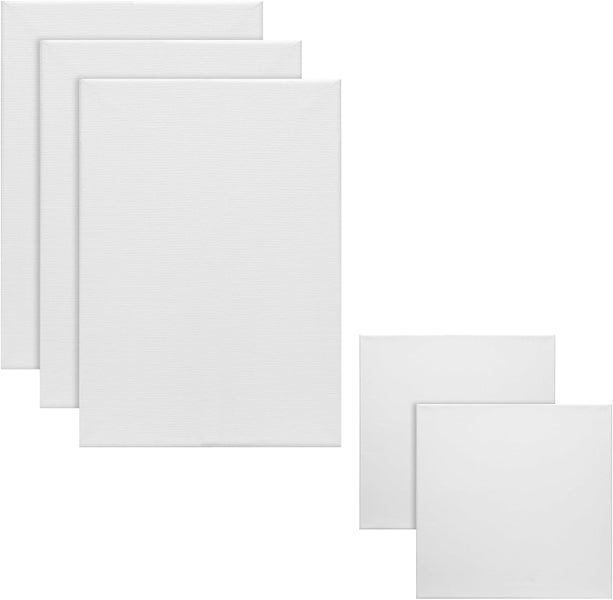 Mehrere weiße Keilrahmen in verschiedenen Größen.