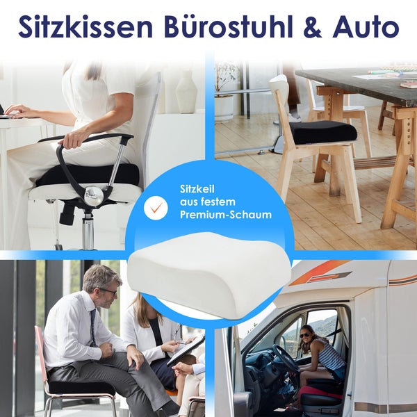 DYNMC you Bequeme Sitzerhöhung Stuhl Erwachsene & Kind - Test SEHR GUT [MIT PHYSIOTHERAPEUTEN ENTWICKELT] - Formstabiles, 13cm Dickes Sitzkissen Stuhl - Perfekte Sitzerhöhung Auto, Büro, Aufstehhilfe