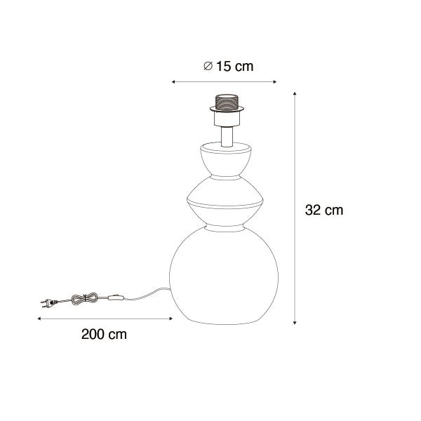 Design-Tischlampe aus weißer Keramik 15 cm ohne Schirm – Alisia