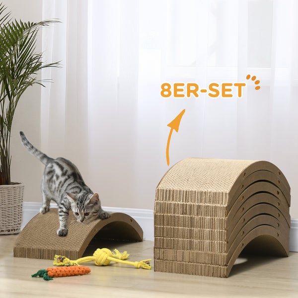 PawHut Katzen Kratzbrett, 55 x 25,5 x 3 cm, Wellpappe, Braun