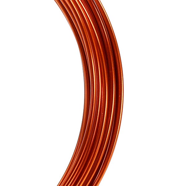 Aluminiumdraht in Orange, aufgewickelt, zum Basteln und Dekorieren.