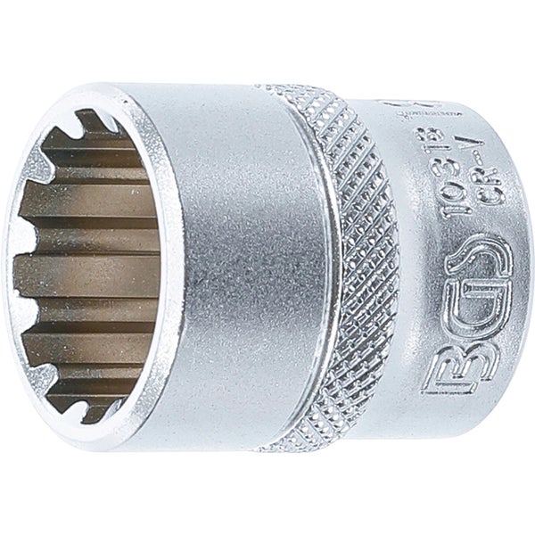 BGS Steckschlüssel-Einsatz Gear Lock Antrieb Innenvierkant 10 mm (3/8) SW 18 mm - 10318