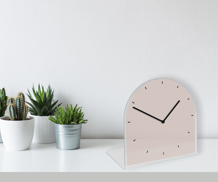 Tischuhr | Uhr | modern | zeitlos | Acrylglas | CL0676_beige 18x18cm
