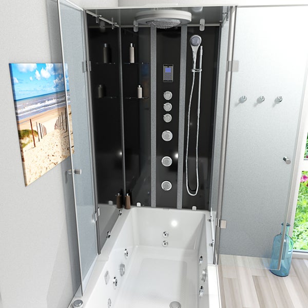 Whirlpool Dusche Kombination K05-L33-WP Duschtempel 180x90 cm