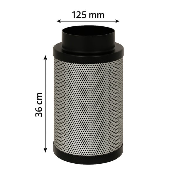 Aktivkohlefilter, 36 cm hoch, 125 mm Durchmesser
