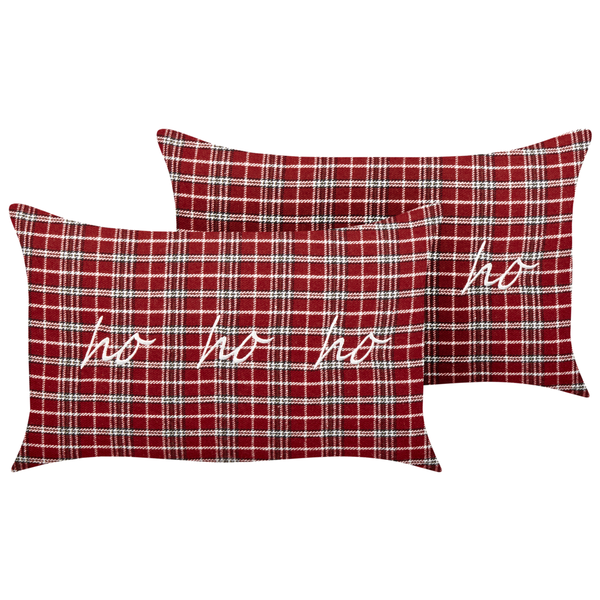 Dekokissen 2er Set MOCHI 30 x 50 cm Rot Weihnachtsmotiv