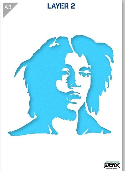 Bob Marley Schablone - 2 Schichten Kunststoff A3 Schablone